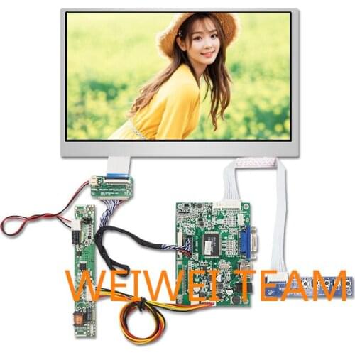 Wisecoco IPS Display 10.1 Inch 1280x720 LCD Screen Sunlight Readable Panel LVDS VGA Drive Board 750 Nits High Brightness