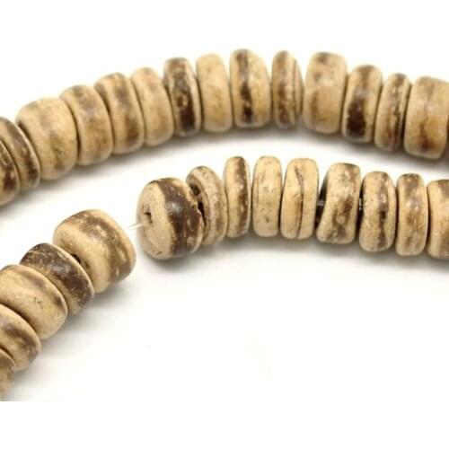 DoreenBeads 4 Strands Natural Coconut Wood Rondelle Loose Beads 8mm DIY Making Bracelets Necklace Women Jewelry Gifts 40cm long