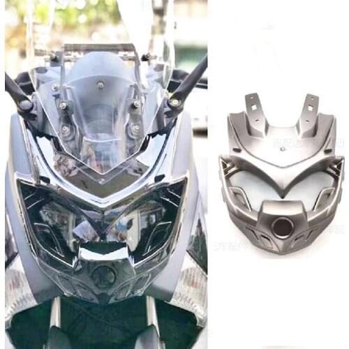 Motorcycle Headlight Fairing Mask Front Panel Cover Protector for Yamaha nmax155 2016-2019 (Silver)