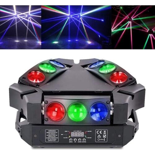 HOHAO Stage Led 9X3W RGBW 4IN1 Spider LED Moving Head Beam Light High Brightness Bar KTV DJ Disco Lighting