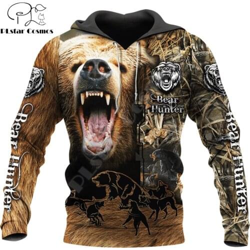 Bear Hunting Camo 3D All Over Print Hoodie For Men/Women Harajuku Fashion Animal hooded Sweatshirt Casual Jacket Pullover DW0323