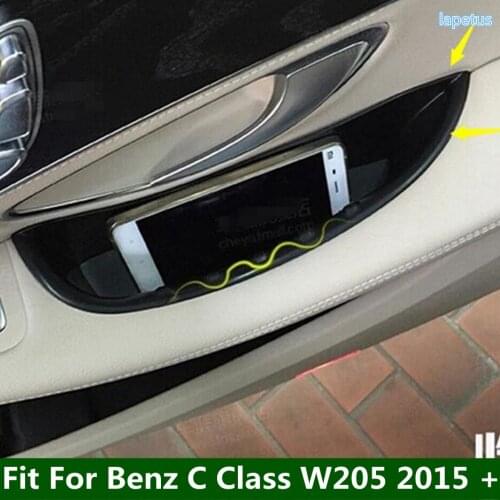 Interior Accessories For Mercedes-Benz C Class W205 2015 - 2021 Front Door Multifunction Storage Pallet Container Cover Trim