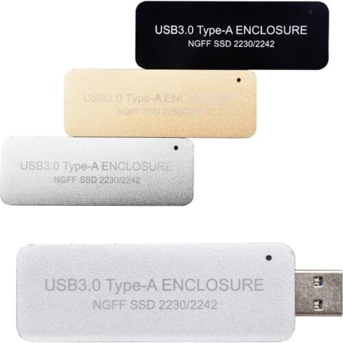 B+M key M.2 SATA SSD Enclosure USB 3.0 to M2 2242 SSD Case USB3.0 to NGFF B KEY adapter Retractable switch Mini Portable Box