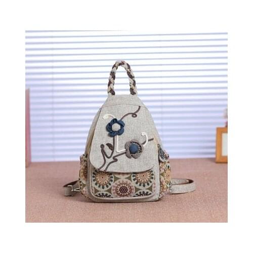 Nice national small women string appliques backpacks!Fashion bohemian prints casual backrack Hot Multi-use lady cover backruck