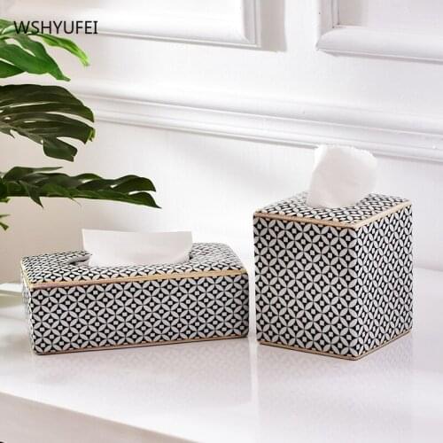 Creative Mosaic CeramicHousehold Car tissue Box Baby wet tissue dispenser storage Box Container Desktop Decoration Ornaments