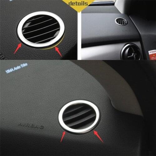 Lapetus ABS Pearl Chrome Dashboard Air Conditioning AC Outlet Vent Ring Cover Trim 2 Pcs For Mercedes-Benz ML X164 2013 - 2016