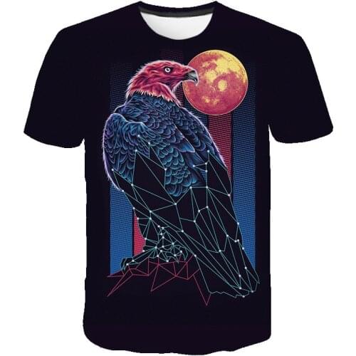 SUMMER 2021 NEW! Popular 3D Short Sleeve Cute Eagle Print Men T-shirt Hip-hopFashion Popular Breathable T-shirt Oversize t-shirt