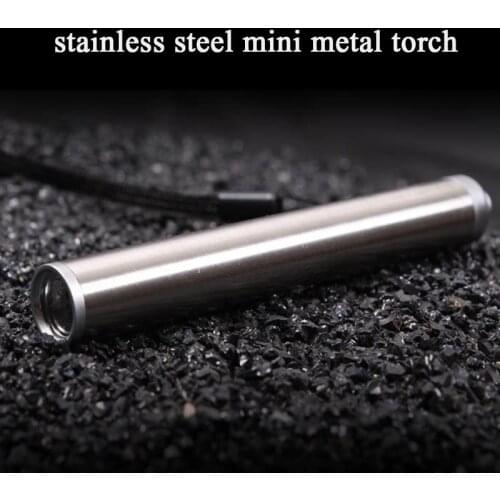 Mini LED Torch Waterproof LED light Flashlight stainless steel mini torch Christmas gift super mini flashlight torch