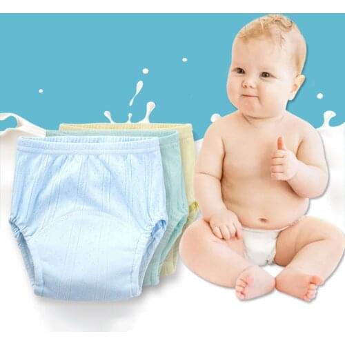 Reusable Nappies Baby Cloth Diapers Breathable Infants Children Baby Waterproof Cotton Training Pants Nappy Panties Pure Color