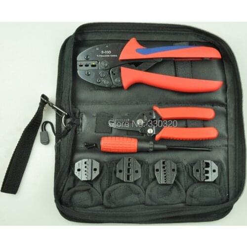 Terminal Crimping Tool Set with wire stripper&cutter,screwdriver and replaceable 4pcs die sets,crimping tool kit