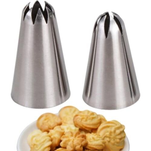 2 Piece Set Large Cream Decorating Mouth Stainless Steel Decorating Utensils Baking Cake Decoration Cookie