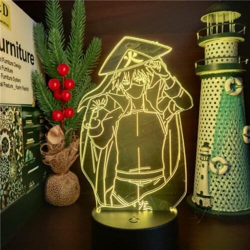 Naruto Shippuden Hatake Kakashi 3D Night Lights Table Desk Lighting Color Changing Akatsuki Kids Doll Christmas Gift Lamp