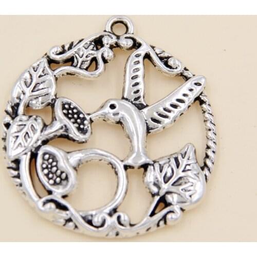 Wholesale 10pcs Tibetan Silver Animals Hummingbird Charms Pendants 30x33mm