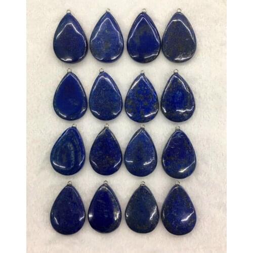 Wholesale 10pcs/Pack Blue Lapis Lazuli Bead Pendant,Pear Shape Gem Stone Jewelry Necklace DIY 32mm