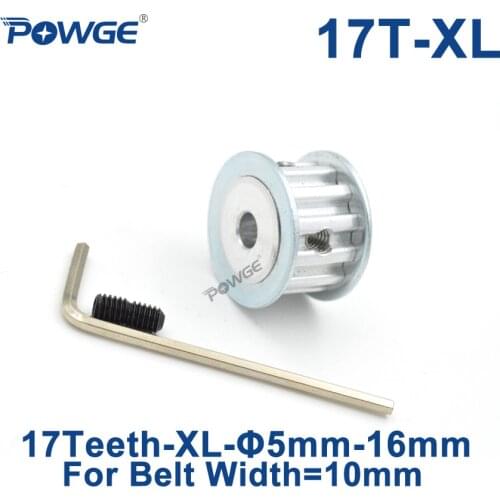 POWGE Inch 17 Teeth XL Timing pulley Bore 5/6/6.35/8/10/12/14/15/16mm for width 10mm XL Synchronous Belt 17-XL-10 AF 17teeth 17T