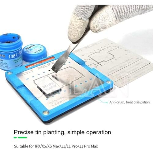 Relife RL-601Q Middle Board Tinning Platfrom Set For X XS MAX 11 PRO 11pro Motherboard Repair IC Chip Tin Plant With Steel Mesh