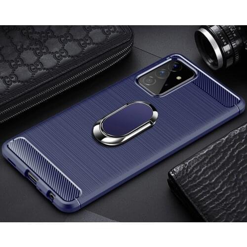 Luxury case For Samsung Galaxy A72 A52 A32 A42 5G 2020 case Silicone Carbon Fiber Finger ring holder cover