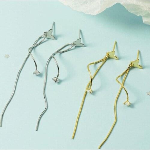 KOFSAC Chic Bowknot Paper Clip Hoop Earrings For Women Fashion Cute 925 Sterling Silver Ear Jewelry Girl Anniversary Accessories