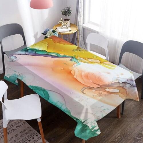 Colorful Painting Tablecloth Party Decoration Picnic Table Rectangular Table Covers Wedding Event Home Dining Tea Table Cloth