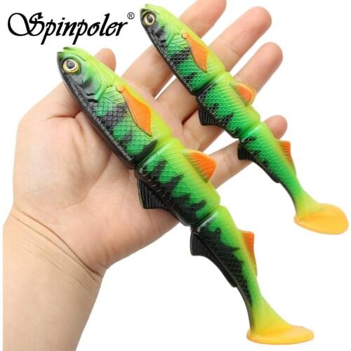 Spinpoler 0.88oz/6.3in. 2oz/8.6in.3 Multi-Section Soft Bait Winter Pike Lure Jigging swimbait shad fishing lures paddle tails