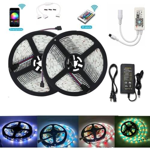 RGB RGBW RGBWW 5050 SMD LED Strip Lights Wifi Controller DC 12V Adapter LED Tape Diode Ribbon Smart Control