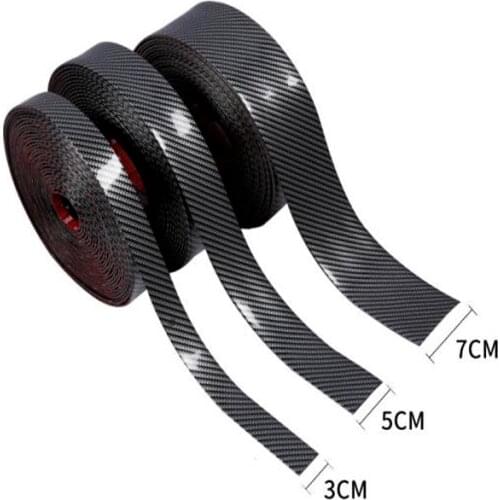 Universal 1M 3D 3/5/7cm Carbon Fiber Front Rear Bumper Anti-Rub Door Sill Protector Edge Guard Anti-Collision Strip Trim Cover
