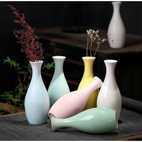 Guanyin Yujing Vase Flower Porcelain White Porcelain Ceramic Small Vase Flower Simple and Fashionable