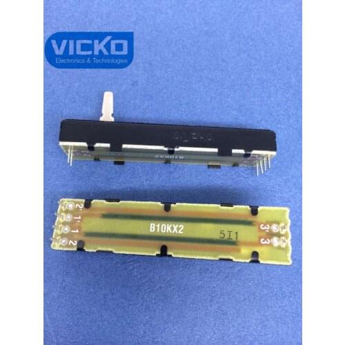 [VK]Original Slide potentiometer with a straight bar shaft inside flannel dust ALPHA 73MM B10KX2 shaft 20MM 7.3CM (SWITCH)