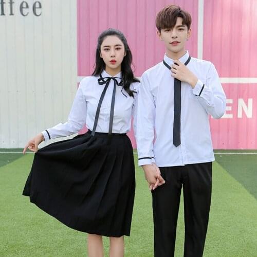 Japanese School Uniforms Womens British Fashion Suits White Shirts Junior Senior High Boys Collage Performance Clothes H2420