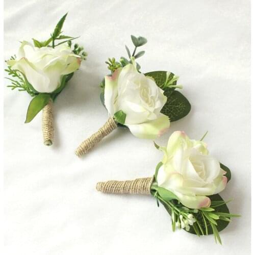 YO CHO Wholesale White Rose Wedding Bridal Corsage Wrist Flower Artificial Flowers Wedding Arm Bracelet