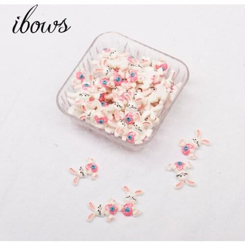 10pcs/lot 25*30mm Mult Colors Cute Easter Bunny Rabbit Resin Flatback Cabochon for DIY Bags Shoes Hairbows Craft Scrapbooking