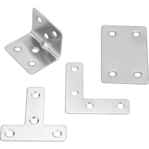 10Pcs Stainless Steel 90 Degree Angle Code Right Angle Bracket Fixer L Triangle Iron T-type Iron Connector