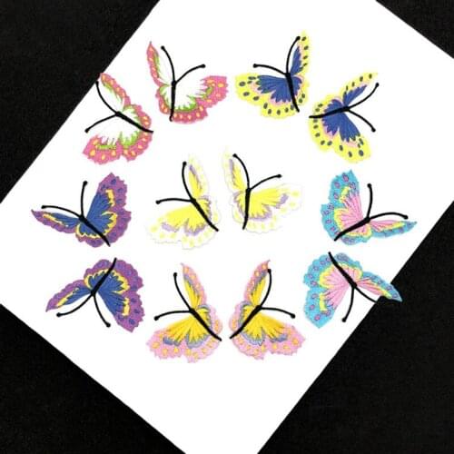 2pc/pair ironing Butterfly embroidered Patches for Clothing iron on Embroidery Stickers Applique animal Decoration Badge parche