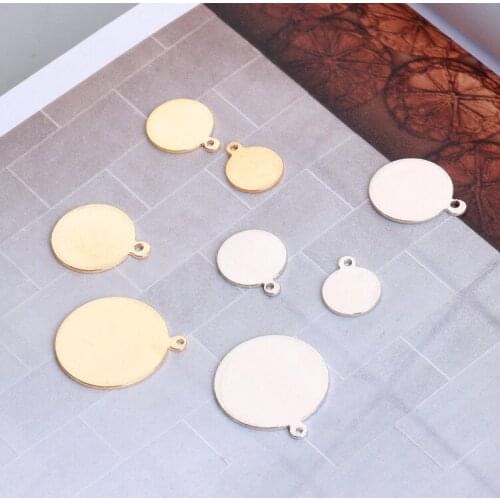 20pcs With Hanging Round Plate Ear Stud Tassel Handmade Diy Ear Stud Accessories Material Pendant Wholesale