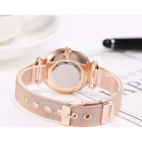 2019 Fashion Alloy Wristband Watch Ladies Watch Rose Gold Luxury Brand Watch Ladies Clock Wristwatch for Female Relogio Feminino
