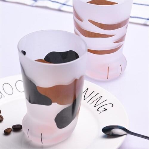 300ml Creative Cute Cat Paws Glass Tiger Paws Mug Office Coffee Mug Tumbler Personality Breakfast Milk Porcelain Cup