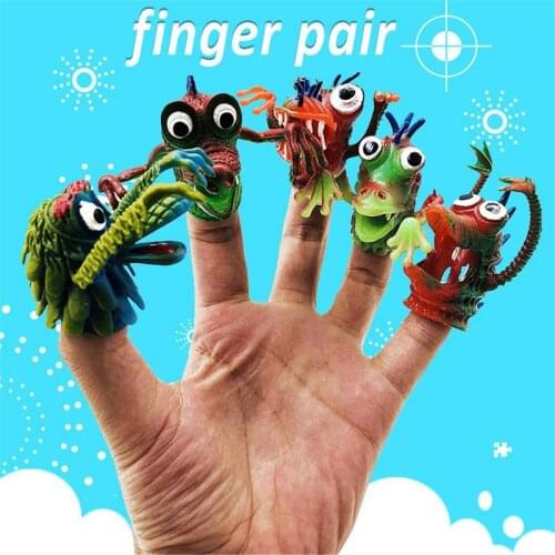 5PCS/set Cute Cartoon Biological Animal Finger Puppet soft Toys Child Baby Favor Dolls Children Finger Puppets Halloween gifts