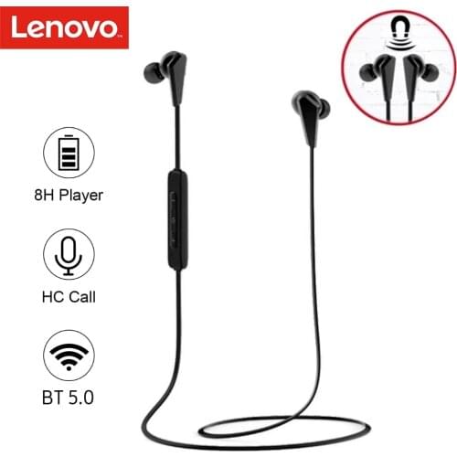 Lenovo HE01 Bluetooth 5.0 Neckband Wireless Earphones Stereo CVC Noise Canceling Running IPX5 Sports Waterproof Magnetic Headset
