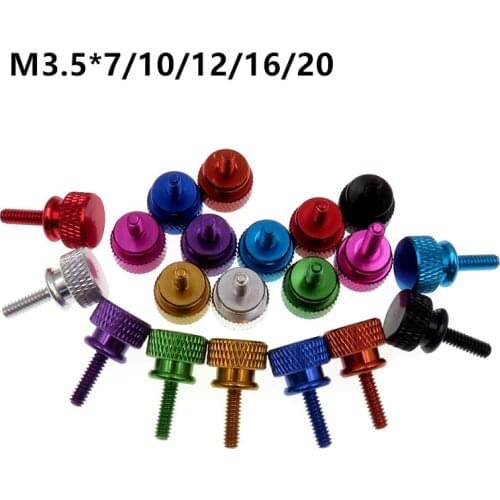M3.5 Colourful Aluminum Knurled Head Computer Case Hand Tighten Thumb Screws