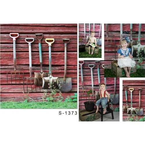 Farm tool photo backgrounds polyester retro style chilldren photography backdrops for photo studio accessories photophone S-1373