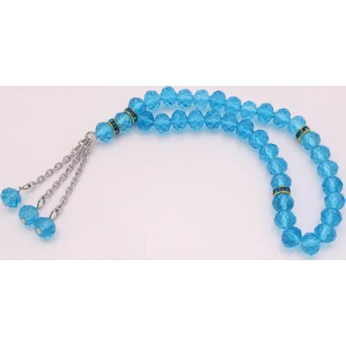 Islam Turkish Prayer 33 blue crystal beads tasbih bracelets muslim Ottoman Tasbih Rosary