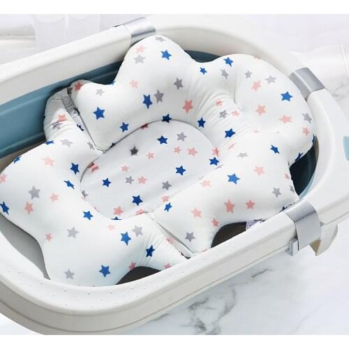 Baby Shower Bath Tub Pad Non-Slip Bathtub Seat Support Mat Newborn Safety Floating Laying Seat Soft Pillow Cushion