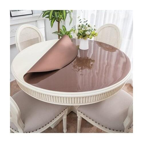Round Table Cloth Plastic Waterproof Oilproof Table Cover Kitchen Pattern Oil Glass High Quality Soft Cloth Tablecloth