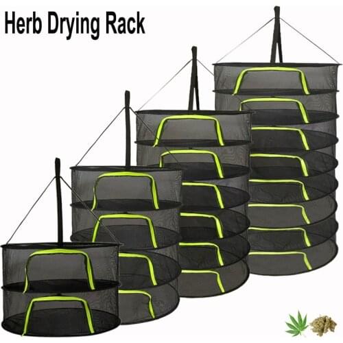 Layers Drying Net for Herbs Hanging Basket Folding Dry Rack Herb Drying Net Dryer Bag Mesh for Flowers Buds Plants Organizer