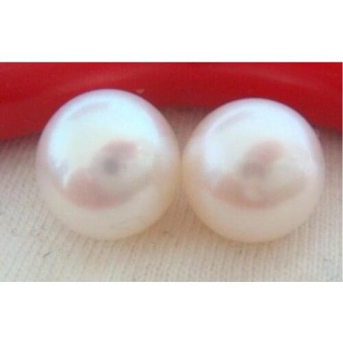 Fashion jewelry Free Shipping elegant 10-11mm natural Australian south sea white loose pearl earrings