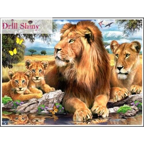 Home beauty diamond painting diy cross stitch pictures of rhinestones new needlework home decoration paint animal Lion AA329 CX