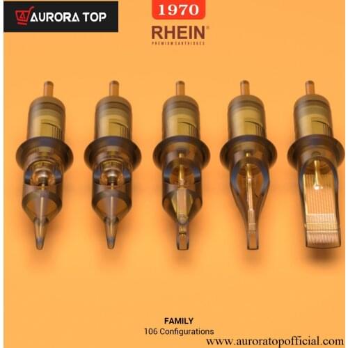 RHEIN Revolution Disposable Sterilized Dark Brown High QualityTattoo Cartridge Needles Long Taper for Cartridge Machine Grips