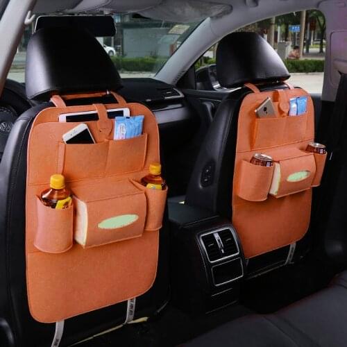 Car Seat Bag Organizer,Woolen Felt Seat Back Protectors for Kids,Storage Bottles,Tissue Box