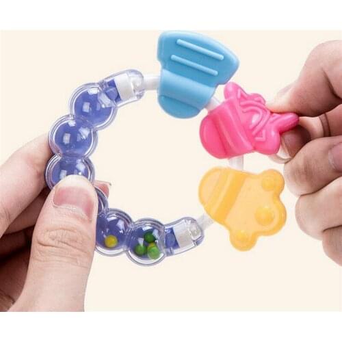 1PC Bell Baby Teether Mordedor Silicona Bebe Silicone Teethers Safety Feeder Bite Food Teether Free
