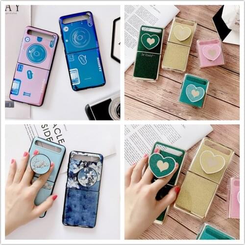 Luxury Stand Phone Holder Case For Samsung Galaxy z File Case Silicone Soft TPU Back Cover Shell